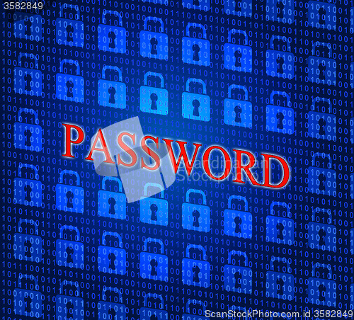 Image of Password Security Shows Sign In And Access