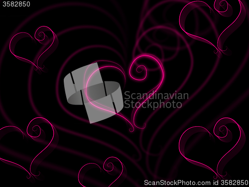 Image of Heart Background Means Valentine Day And Loving
