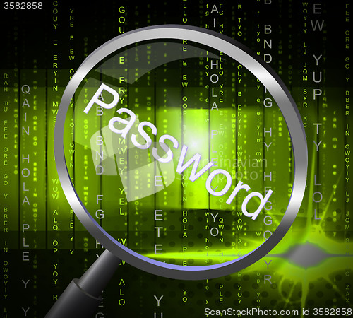 Image of Password Magnifier Represents Sign In And Access
