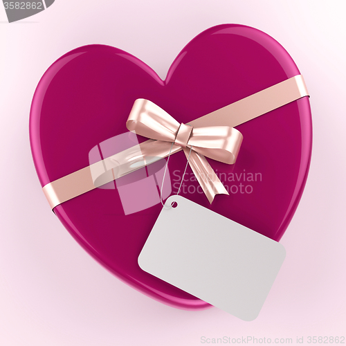 Image of Gift Tag Shows Valentine Day And Card