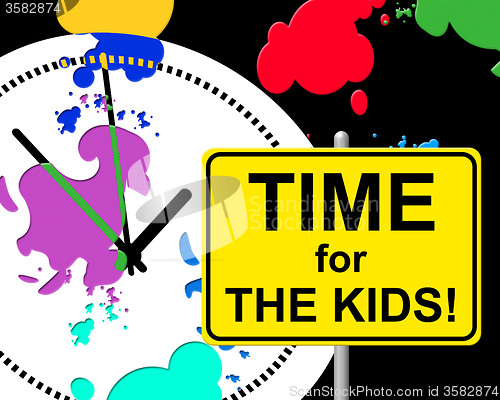 Image of Time For Kids Indicates Right Now And Child