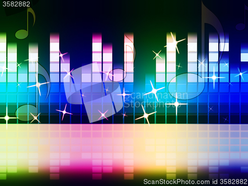 Image of Rainbow Music Background Means Instruments Musical Or Classical\r