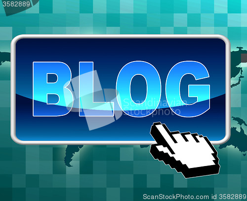 Image of Blog Button Means World Wide Web And Blogging