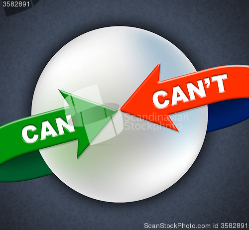 Image of Can Can\'t Arrows Shows Not Possible And Achievable