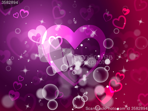 Image of Hearts Background Shows Passion  Love And Romance\r