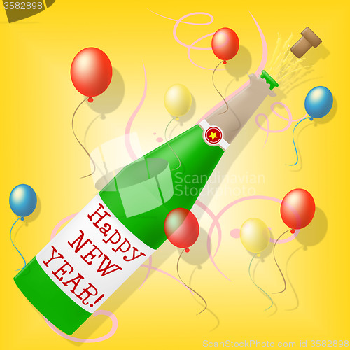 Image of Happy New Year Means Celebrate Joy And Partying