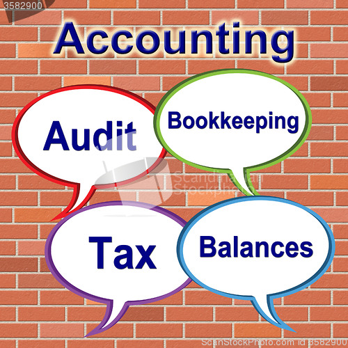 Image of Accounting Words Represents Balancing The Books And Bookkeeping