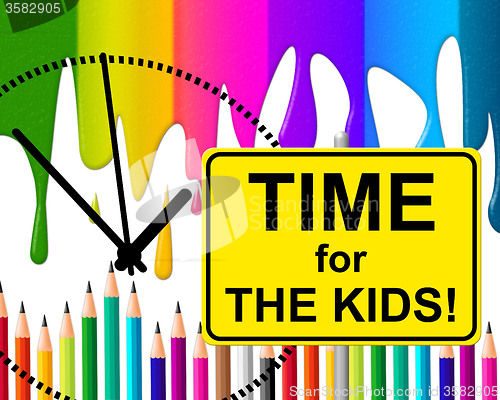 Image of Time For Kids Represents At The Moment And Childhood