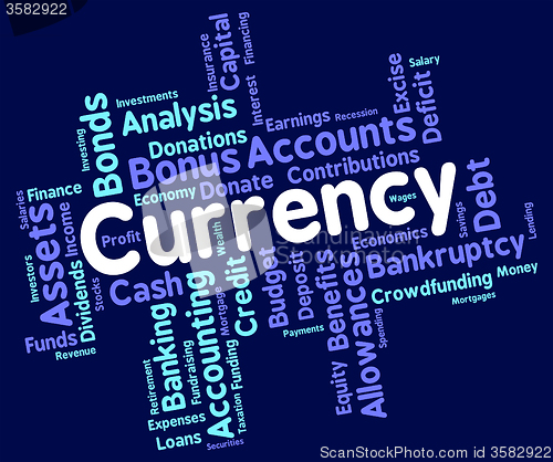 Image of Currency Word Represents Worldwide Trading And Coin