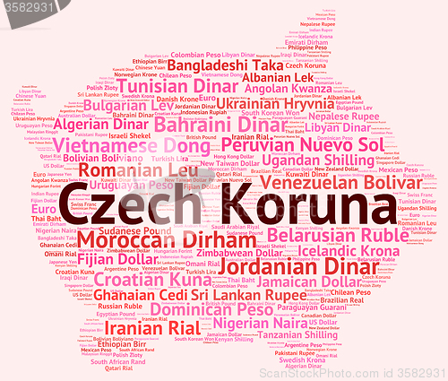 Image of Czech Koruna Represents Exchange Rate And Coin