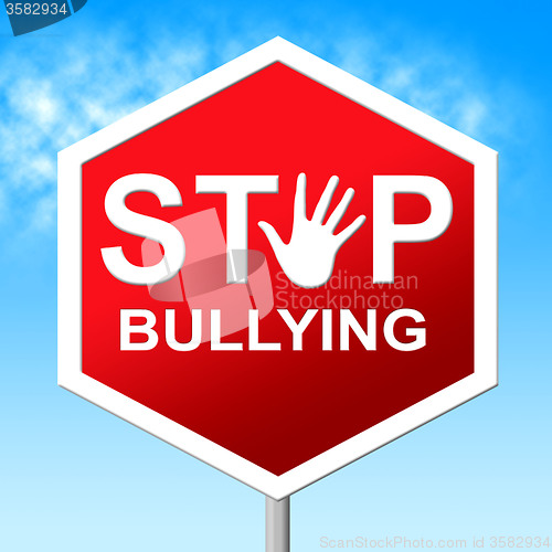 Image of Stop Bullying Shows Push Around And Caution