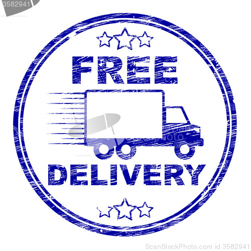 Image of Free Delivery Stamp Represents With Our Compliments And Complimentary