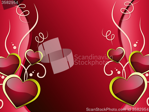 Image of Hearts Background Shows Affection  Attraction And Passion\r