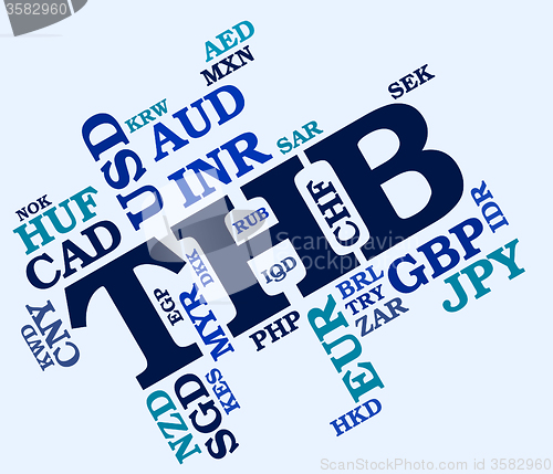 Image of Thb Currency Indicates Worldwide Trading And Coin