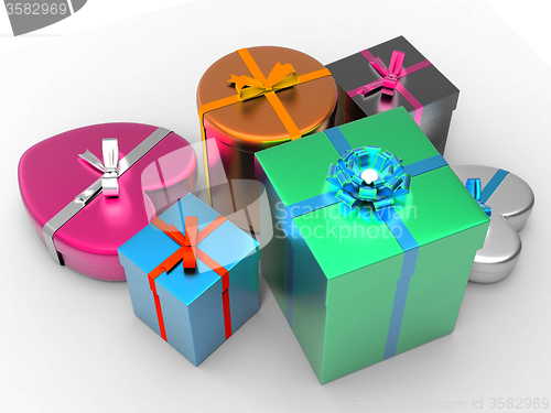 Image of Giftbox Giftboxes Indicates Celebrate Celebration And Party