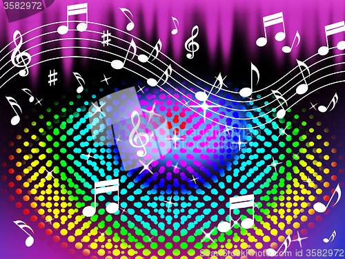 Image of Colorful Music Background Means Harmony And Song\r