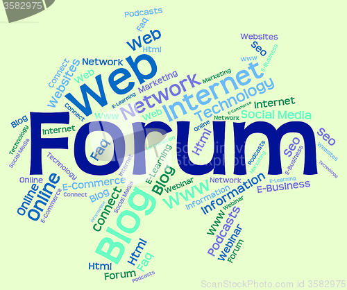 Image of Forum Word Shows Social Media And Chat