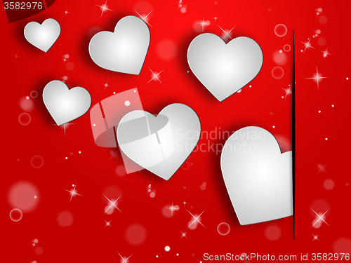 Image of Hearts Background Represents Valentines Day And Abstract