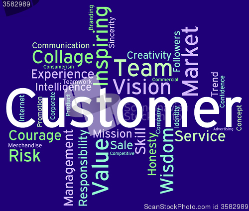 Image of Customer Words Indicates Patronage Shoppers And Purchaser