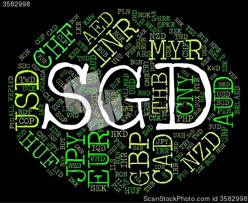 Image of Sgd Currency Shows Singapore Dollar And Exchange