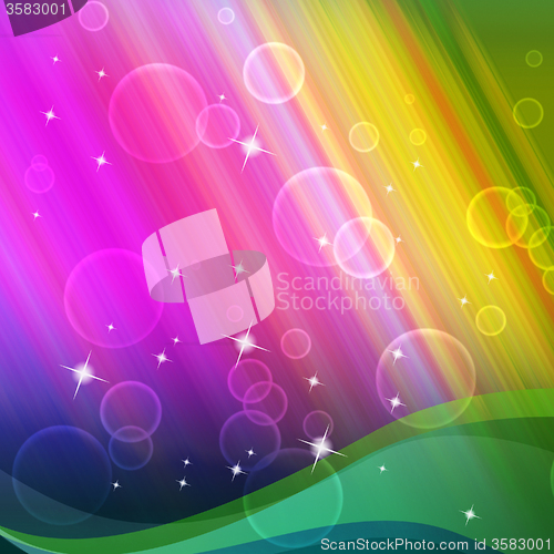 Image of Rainbow Bubbles Background Shows Circles And Ripples\r