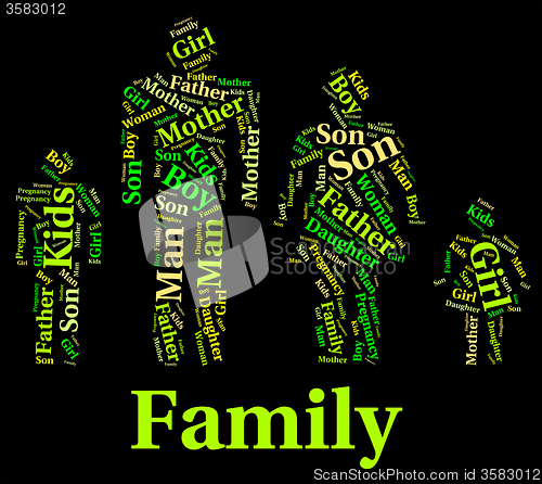 Image of Family Words Represents Household Wordcloud And Relations