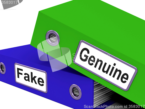 Image of Genuine Fake Indicates Authentic Guaranteed And True