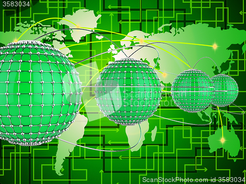 Image of Interconnected Network Represents Networks Globe And World