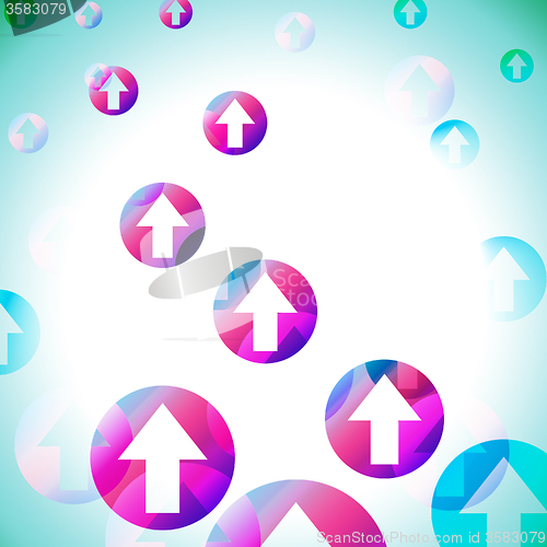 Image of Arrows Background Means Circles And Moving Up\r