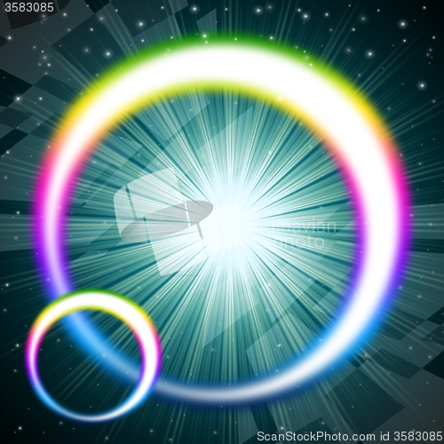 Image of Rainbow Circles Background Means Colorful Round And Brilliant St
