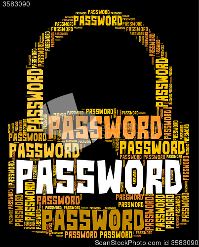Image of Password Lock Means Sign In And Computer