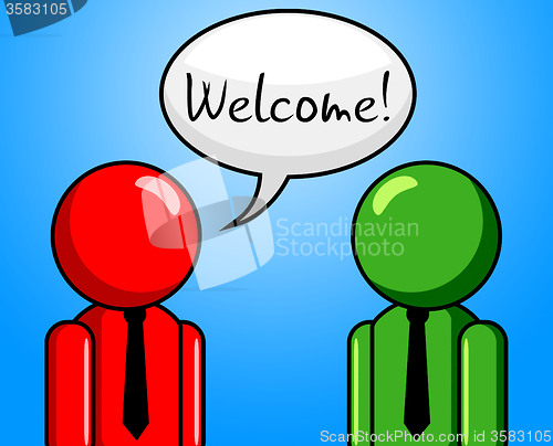 Image of Welcome Conversation Indicates Chit Chat And Arrival