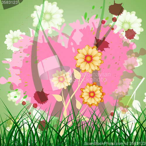 Image of Heart Floral Indicates Valentine Day And Bouquet