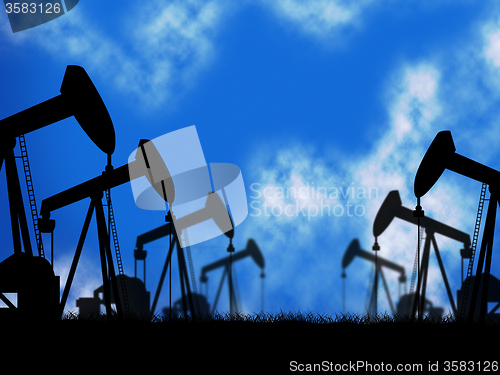 Image of Oil Wells Represents Extraction Drill And Oilwell