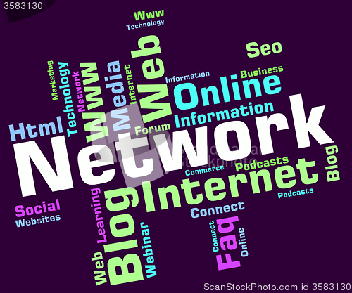 Image of Network Word Represents Networking Words And Global