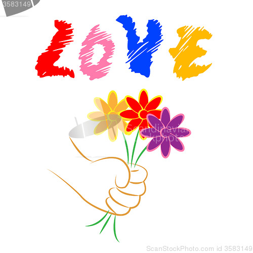 Image of Love Flowers Means Floral Adoration And Loving
