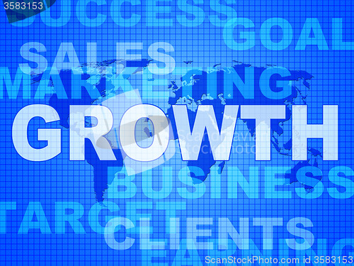 Image of Growth Words Represents Advance Rising And Development