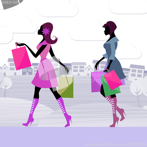 Image of Shopper Women Means Retail Sales And Adults