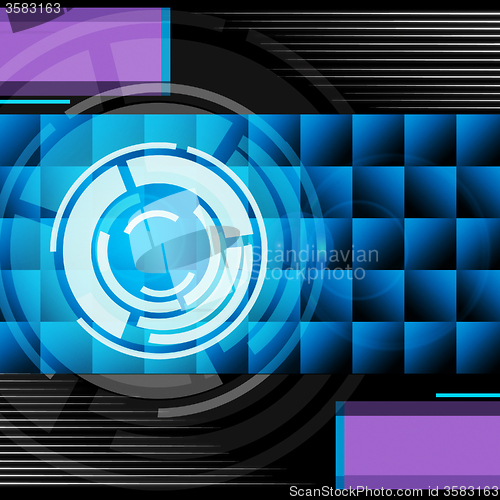 Image of Blue Circles Background Means Record Player And Songs\r