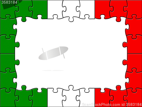 Image of Italy Jigsaw Indicates Empty Space And Copyspace