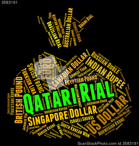 Image of Qatari Rial Means Foreign Exchange And Coin