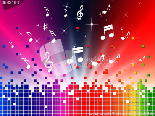 Image of Colorful Music Background Shows Sounds Jazz And Harmony\r