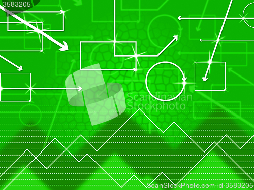 Image of Green Shapes Background Shows Rectangular Oblong And Spikes\r