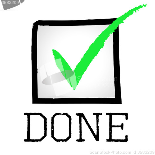 Image of Done Tick Means Approved Confirm And Passed