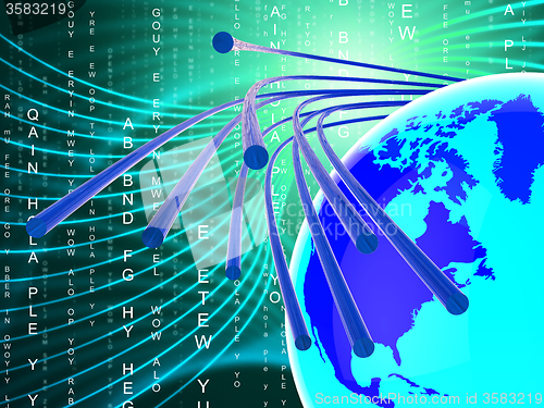 Image of Optical Fiber Network Shows World Wide Web And Communication