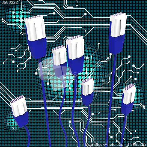 Image of Computer Network Represents Digital Cable And Global