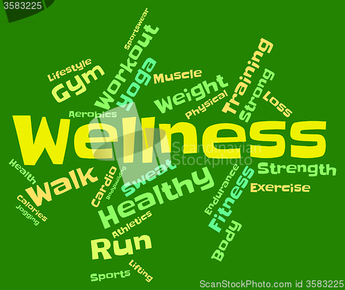 Image of Wellness Words Indicates Health Check And Healthcare