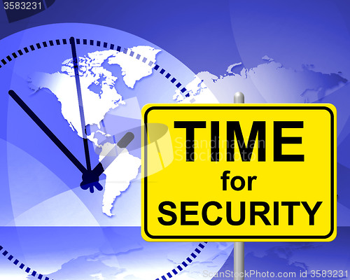 Image of Time For Security Indicates At The Moment And Encryption