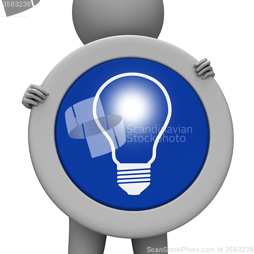 Image of Light Bulb Represents Sign Lightbulb And Invention