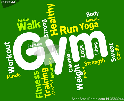 Image of Fitness Wordcloud Indicates Physical Activity And Aerobic